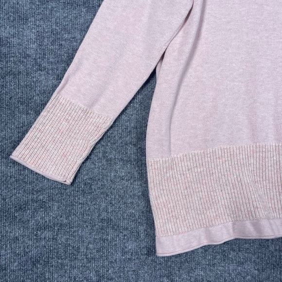 Pure Jill Women’s Medium Oversized Pink Heathered Cowl Neck Cozy Tunic Sweater - Picture 3 of 12